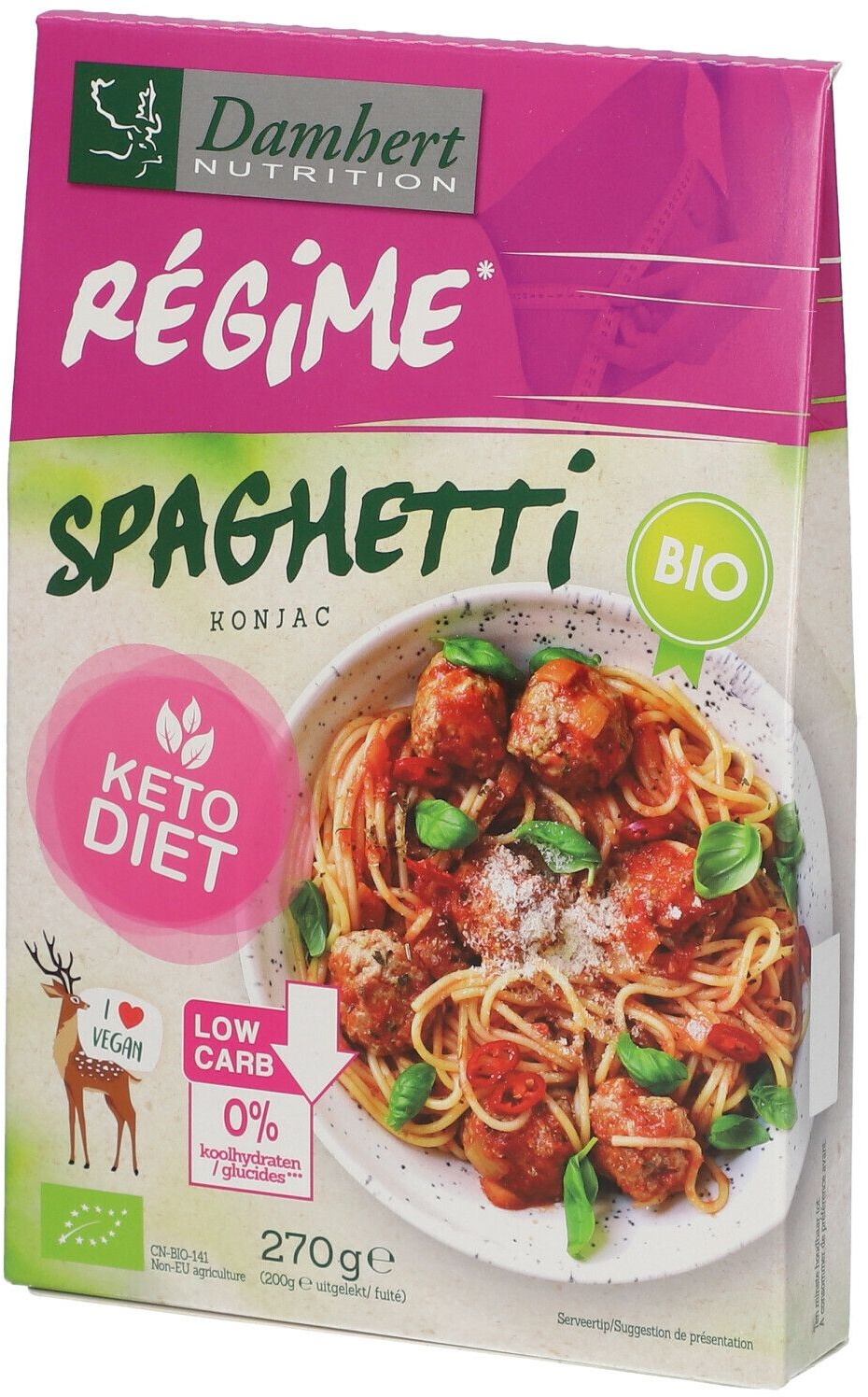 DAMHERT Régime Spaghetti Konjac 270 g Aliment