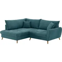 Ecksofa MR. COUCH "Blackburn II L-Form", blau (memphis 13 petrol), B:230cm H:71cm T:190cm, Memphis (Grundgewebe - 100% Polyester; Nutzschicht- 90% Polyester / 10% Polyamide), Sofas, Wahlweise mit Kaltschaumpolsterung bis 140 kg belastbar