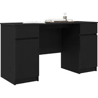 VidaXL Schreibtisch Schwarz Eiche 140x49x76 cm Holzwerkstoff