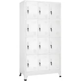 vidaXL Schließfachschrank Metall 90x45x180 cm Grau 12 Fächer