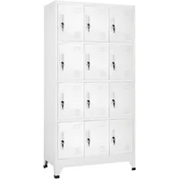vidaXL Schließfachschrank Metall 90x45x180 cm Grau 12 Fächer