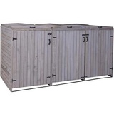 Mendler XL 3er-/6er-Mülltonnenverkleidung HWC-H74, Mülltonnenbox, erweiterbar 126x238x98cm Holz ~
