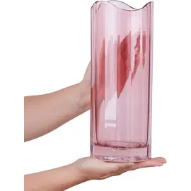 Beliani Blumenvase Glas rosa