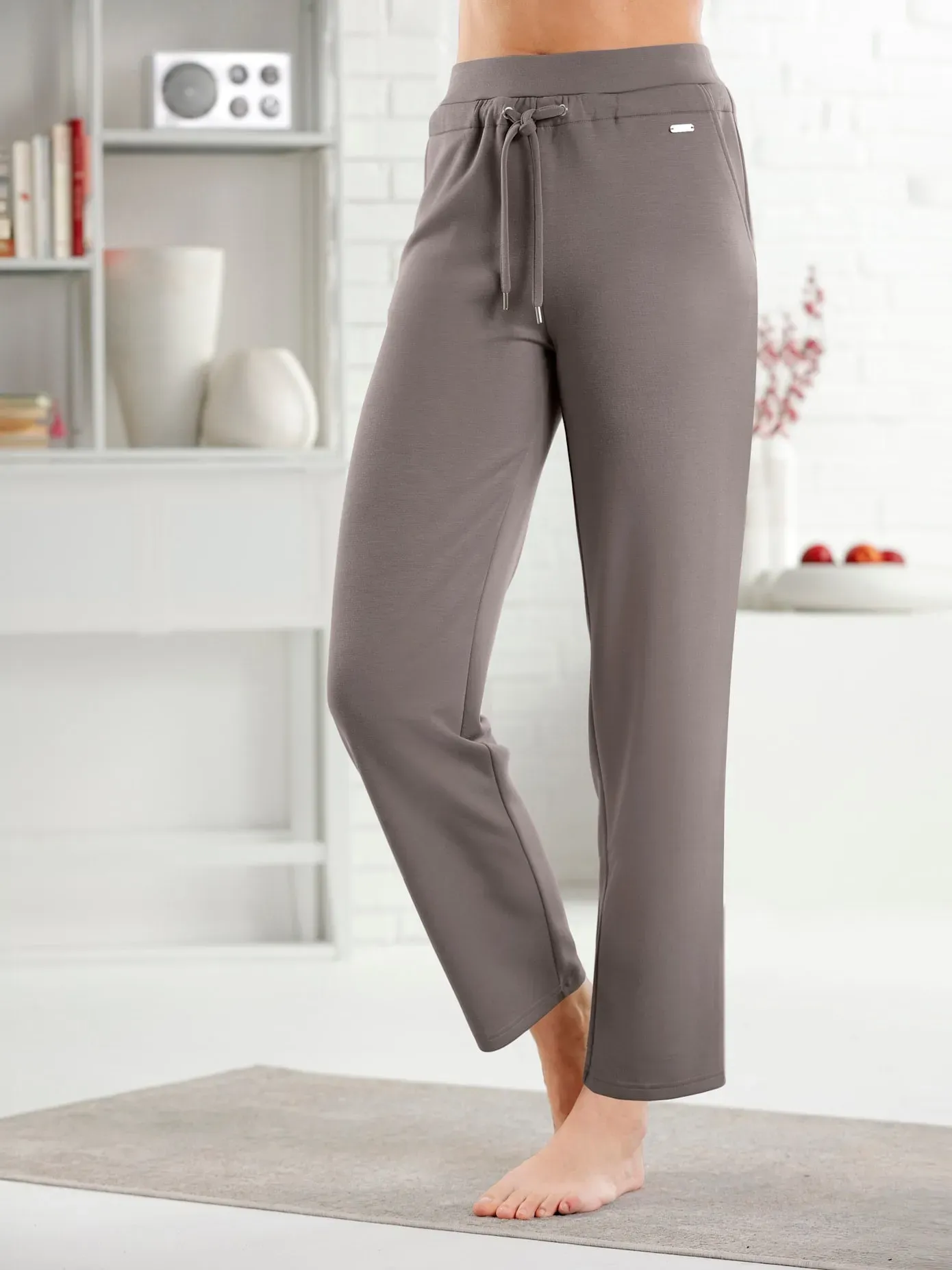 Wellnesshose FEEL GOOD, Damen, Gr. 20/21, Kurzgrößen, taupe, 50% Modal, 44% Polyester, 6% Elasthan, unifarben, Hosen