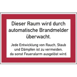 Aufkleber Feuerwehrschild, Automatische Brandmelder - angelehnt an DIN 4066 - Folie selbstklebend