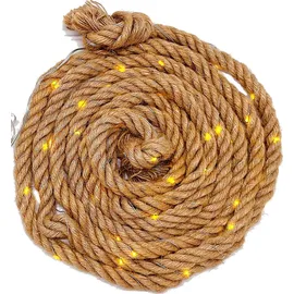 technik@all LED Hanf Dekoseil mit Solar Drahtlichterkette und 100 LEDs -