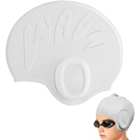 Silikon-Badekappe - Mädchen Schwimmmütze Gehörschutz 3D - Silikon-Badekappen, wasserdicht zum Duschen, Schwimmen, Baden, schützen das Haar für Frauen und Männer Cypreason