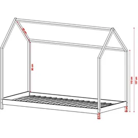 Kids Collective Hausbett 90 x 200 cm Kiefer massiv braun
