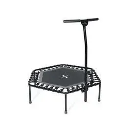 Sportplus Fitness Trampolin für zuhause. mit Haltestange höhenverstellbar), bis 100 kg grau 126 CM