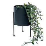 DanDiBo Ambiente DanDiBo Blumenhocker mit Topf Metall Schwarz 32 cm Blumenständer 96261 Blumensäule Modern Pflanzenständer Pflanzenhocker