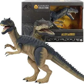 Mattel Jurassic World Hammond Collection Allosaurus Dinosaurier-Actionfigur, mit Glasaugen, verdrahtetem Schwanz