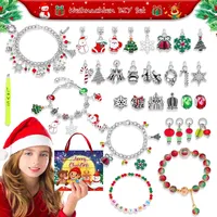 Mädchen-Schmuck-Adventskalender mit Anhängern und Armbändern Teenager-Kinder-Schmuck-Bastelset Weihnachtsgeschenke 22 DIY-Mädchen-Anhänger 2 A...