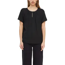 Comma, Comma Kurzarm-Bluse aus Crêpe-Chiffon mit Raffung - 42