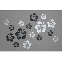 WANDfee Wandtattoo Hibiskus Blumen Hibiskusblüten FARBWUNSCH Wandaufkleber Fliesenaufkleber silber schwarz