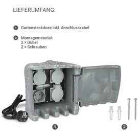 Longlife LED Gartensteckdose IP44 4 St.
