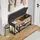 Mondeer Schuhbank 96 x 30 x 50 cm vintagebraun-schwarz / schwarz