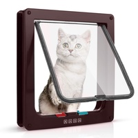 Sailnovo Katzenklappe 4-Way Magnetic Lock hundeklappe Haustiertüre Cat Flap große, 23.5*25*5.5cm Dog Cat Pet Door Flap Easy Install with Telescopic Frame with Heavy Duty Quiet Magnetic Frame, L braun...