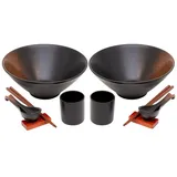 Intirilife Ramen Schüssel Set in Schwarz - Gr.: onesize
