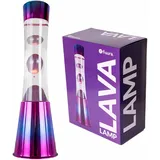 FISURA - Lavalampe Schillernde Schillernde Basis, transparent Flüssigkeit und metallisch violette Lava. Lavalampe mit ersatzbirne.11 x 11 x 39,5