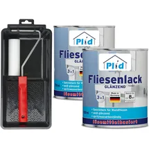 Plid Fliesenlack Set 1,5 l Cremeweiss glänzend für ca. 16 m2