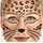 Party Factory Face Tattoo Leopard, temporäres Glitter Gesichtstattoo für Motto Party Factory Strass-Tattoo