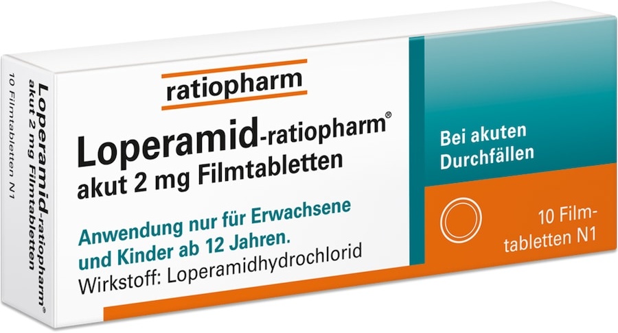 ratiopharm LOPERAMID- akut 2 mg Filmtabletten bei akuten Durchfällen Durchfall