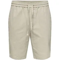 ONLY & SONS Shorts, Leinenanteil, Gummibund, für Herren, 261395 Beige M