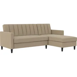 dorel home Ecksofa mit Bett-Funktion und Stauraum. beidseitig montierbar Rückenlehne 2-teilig 3-fach verstellbar, braun