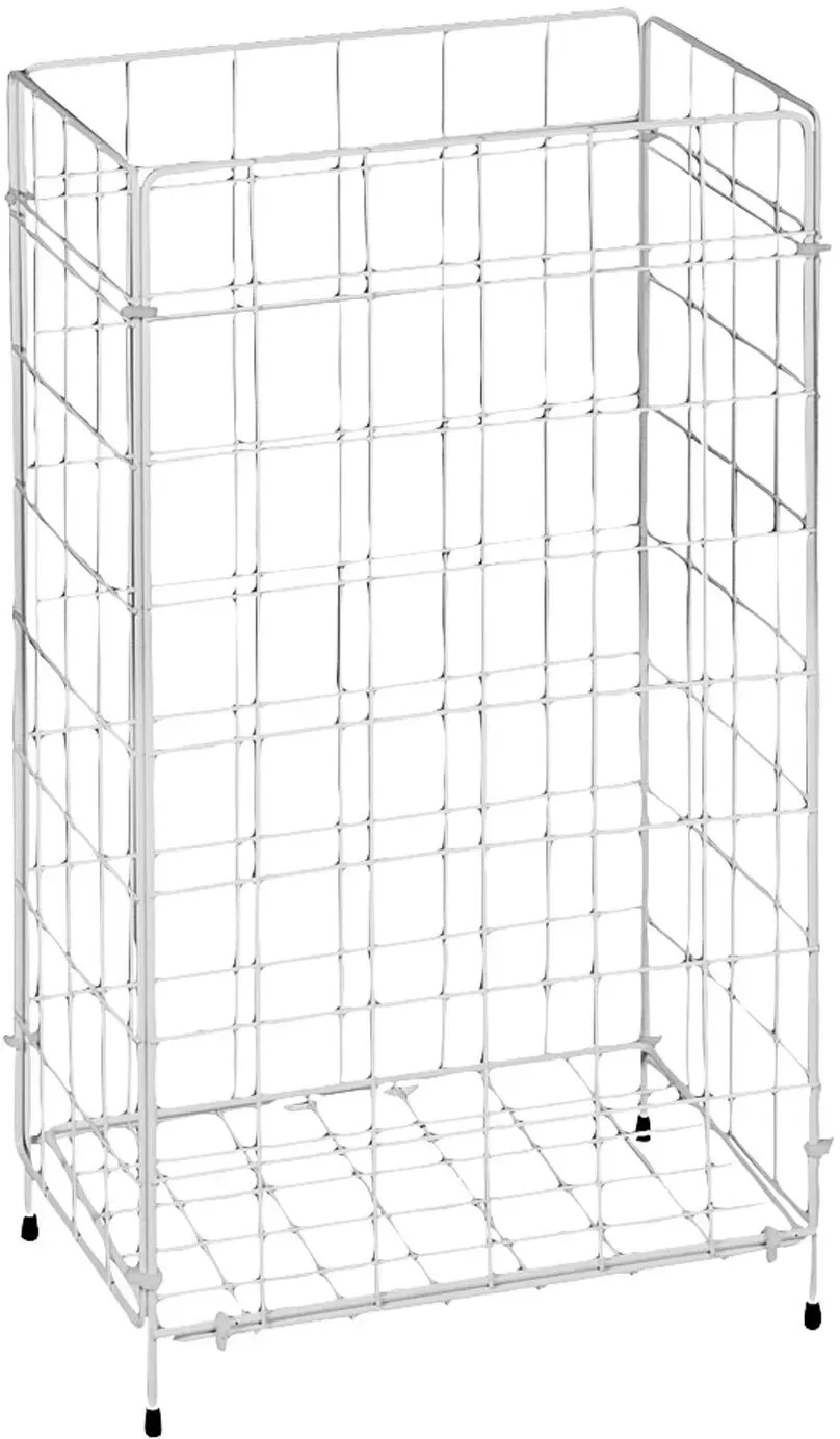 Gitterabfallkorb faltbar, 360x255x620mm, praktisch, hygienisch, weiß beschichtet