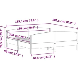 vidaXL 180 x 200 cm Braun