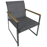 BURI Gartensessel Outdoor-Lounge-Sessel Metall Gartenstuhl Regiestuhl Terrasse Balkon grau