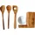 Olivenholz-erleben Kochlöffel-Set aus Olivenholz und Porzellan 5-tlg.