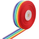 Regenbogen Band 15m x 25mm Nähen Band Dekoband Geschenkband Schleifenband für DIY Handwerk Nähen Geschenkverpackung