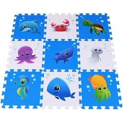 Knorrtoys® Puzzle Meereswelt, 9 Puzzleteile, Puzzlematte, Bodenpuzzle blau