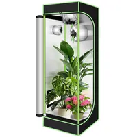 Fiqops Growzelt, 600D Oxford 40x40x120cm Grow Tent, Grow Box mit Beobachtungsfenster Lichtdicht und Wasserdicht Growschrank, Luftig Gewächshaus Growroom für Homegrowing, Indoor-Anbau