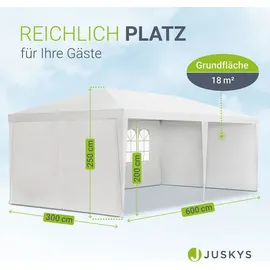 Juskys Partyzelt 3 x 6 m Weiß