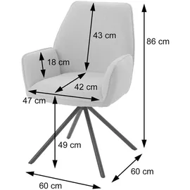 Mendler Esszimmerstuhl HWC-G67, Küchenstuhl Stuhl mit Armlehne, drehbar Auto-Position, Chenille Öko-Tex FSC® ~ rot