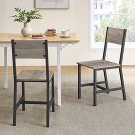 VASAGLE Esszimmerstuhl Holzstuhl grau 2er Set
