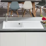 Villeroy & Boch Subway Style 50 links stone white + Handbetätigung + Lochbohrung 4