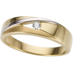 Goldring »Schmuck Geschenk Gold 333 Herrenring Goldring«, mit Zirkonia (synth.), 79001660-21 gelbgoldfarben-silberfarben-weiß + kristallweiß