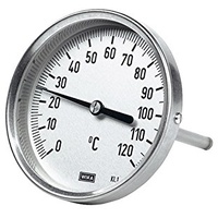 Riegler Bimetallthermom., hochw. Ausfür, L1=160/L2=140 ̃100, 0°C bis 120°C