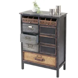Apothekerkommode HWC-F34, Schubladenschrank, Tanne Holz massiv Vintage Shabby-Look 90x65x32cm