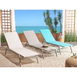 Beliani Sonnenliege 6-stufig 200 x 60 x 30 cm Weiß
