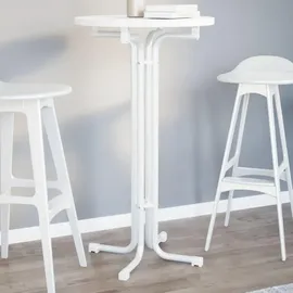 vidaXL Bartisch Ø60 x 110 cm Weiß