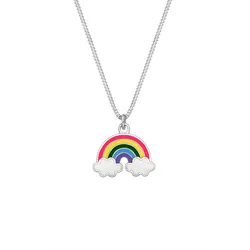 Elli Elli Halskette Kinder Regenbogen Wolke Emaille Happy 925 Silber Ketten   Damen 
