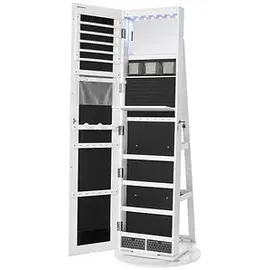 Songmics Schmuckschrank Berit 360 Grad Drehbar Weiß