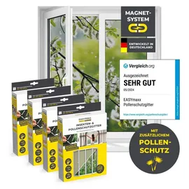 EasyMaxx Fliegengitter für Fenster 150 x 130 cm Grau