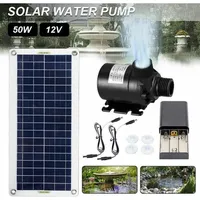 Bürstenlose Solar-Wasserpumpe, 800 l/h, 50 W, extrem leiser SubSN-Motor, Gartenbrunnen-Dekoration