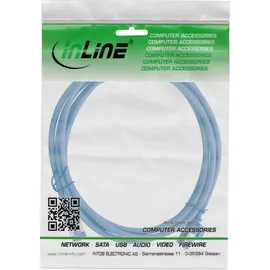 InLine InLine® Patchkabel Slim, Cat.6A, S/FTP, TPE (LSZH) flexibel, PoE, blau, 3m