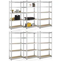 Juskys Lagerregal Basic 6er Set 180x90x40 cm – Metall